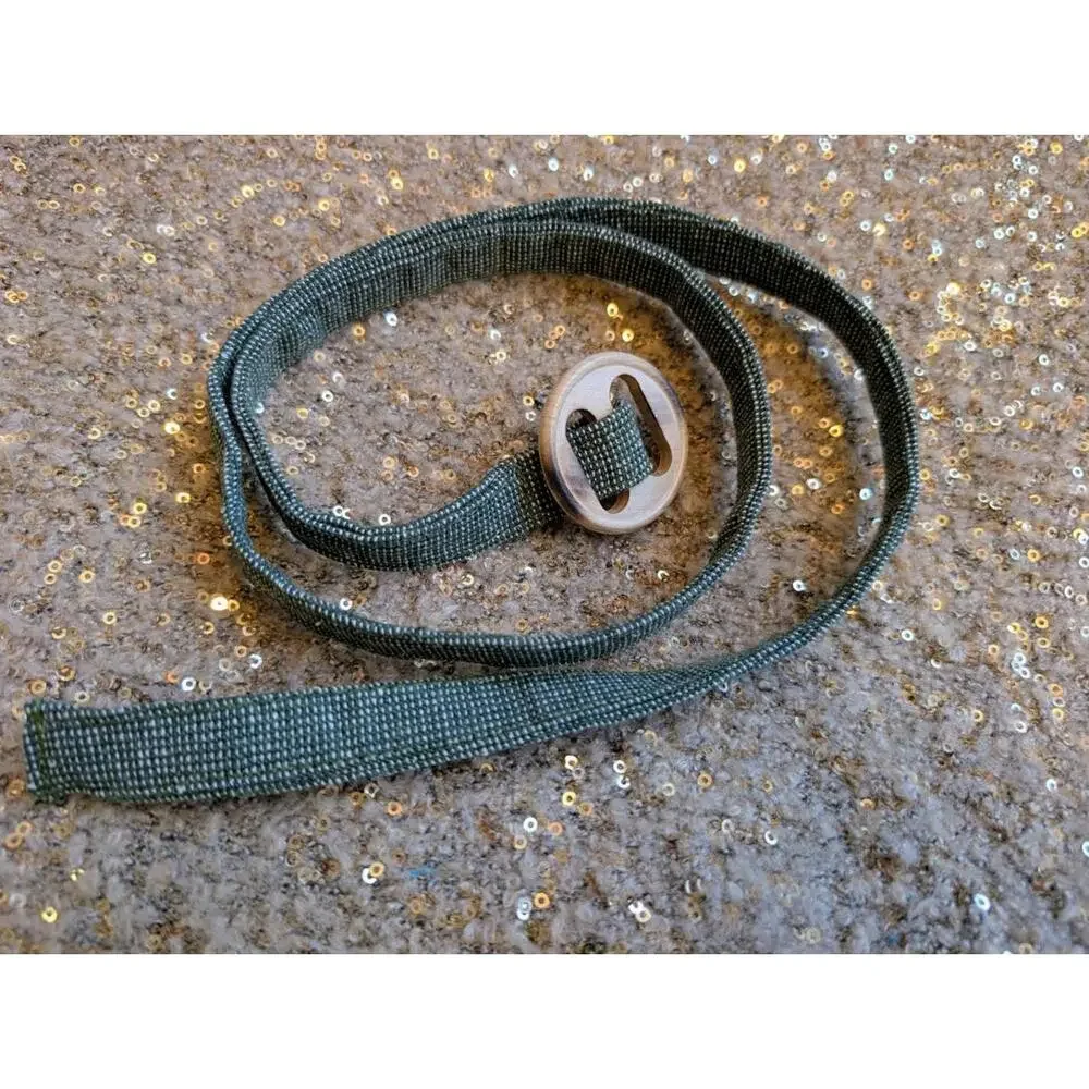 Green Tweed Handmade Wooden Buckle Adjustable Belt S M